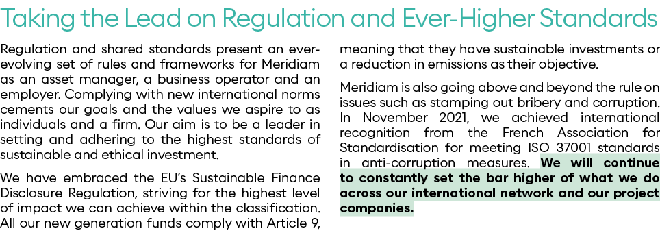 Taking the Lead on Regulation and Ever-Higher Standards Regulation and shared standards present an ever-evolving set    
