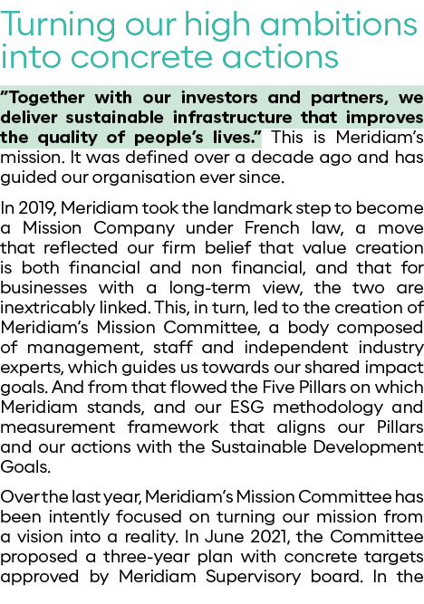 Turning our high ambitions into concrete actions  Together with our investors and partners, we deliver sustainable in   