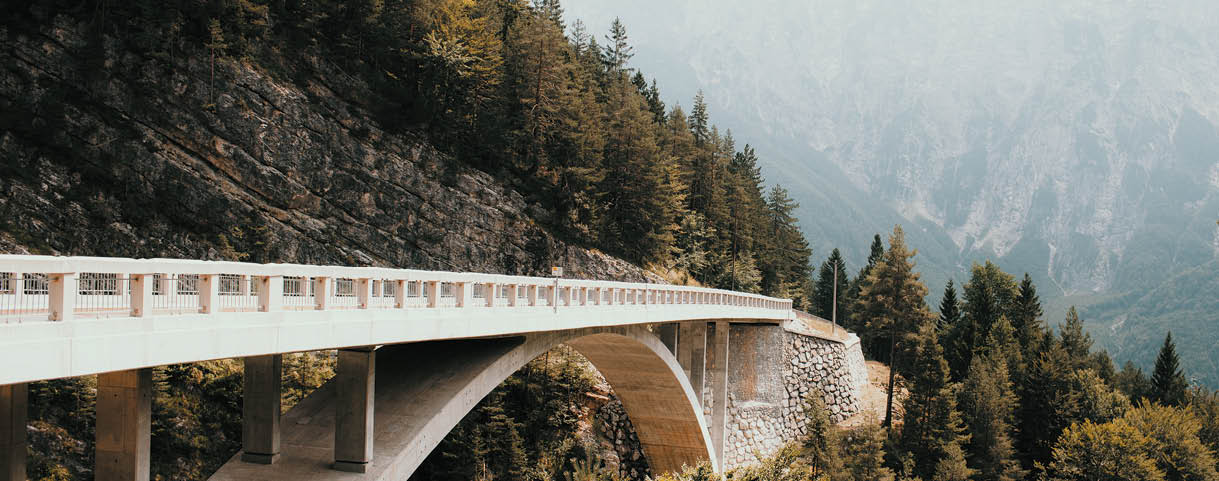 Random bridge in Alps 