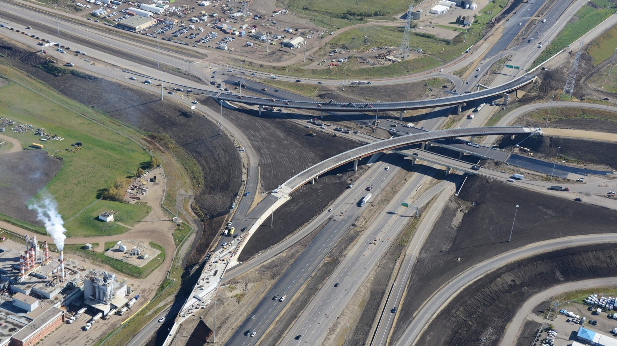 Aerial view of the Northeast Anthony Henday Drive highway