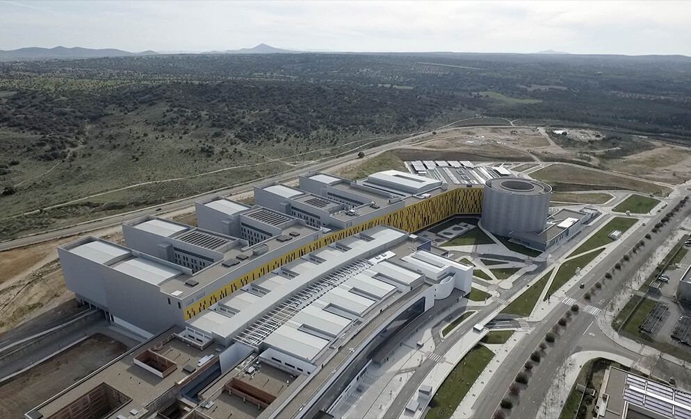 Aerial view of Acciona infrastructure facility