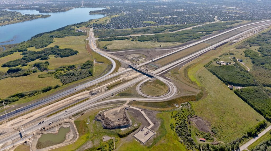 Aerial view of the Southwest Calgary Ring Road