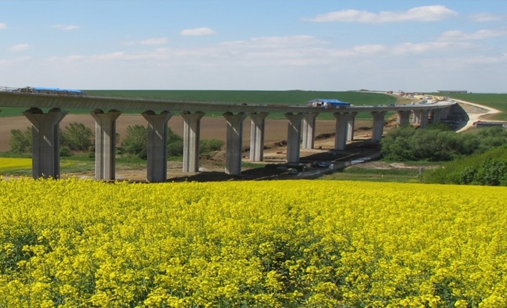 Train bridge in the countryside